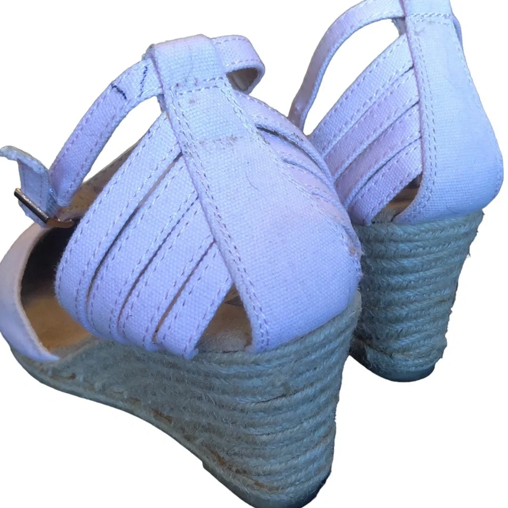 White Mountain Soft Pink Ankle Strap Wedges size 7 1/2 - Picture 8 of 10